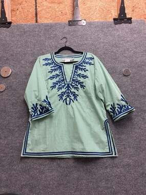 Embroidered Pinstripe Tunic - The Reef -